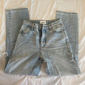 Rollas high rise straight jeans